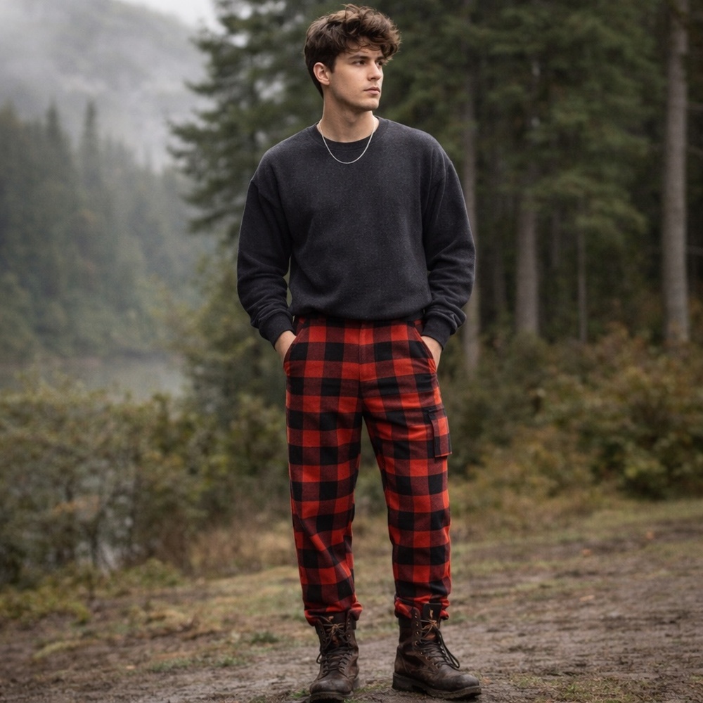 Thermo-King Buffalo Plaid Wool-Blend Hunting Pants Cotton Lined Ankle Zips Sz S